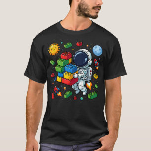 Camiseta Blocos de Construção Espacial do Astronauta Constr