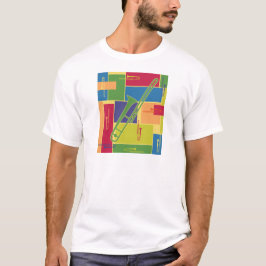 Camiseta Blocos de Cor de Trombone