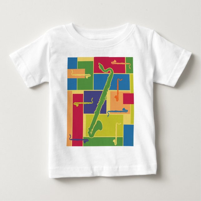 Camiseta Blocos de Cores Bebê Manga Longa (Frente)