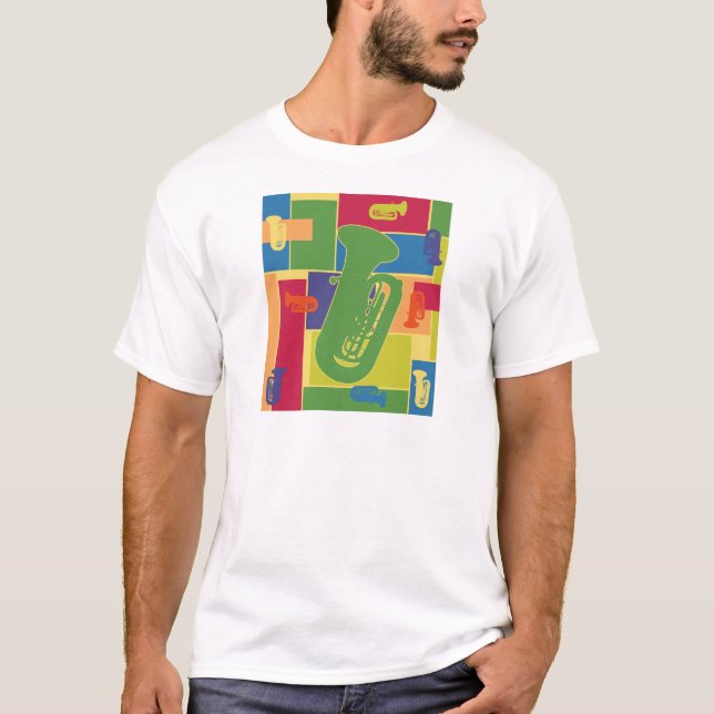 Camiseta Blocos de Cores de Tuba (Frente)