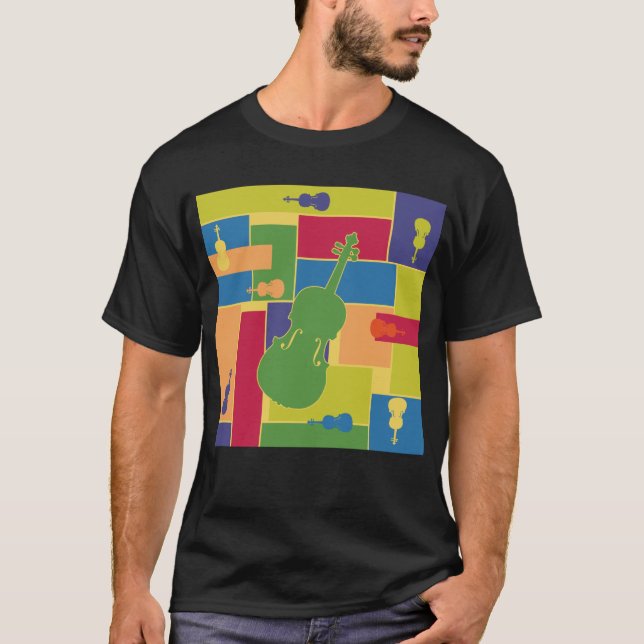 Camiseta Blocos de Cores de Viola (Frente)