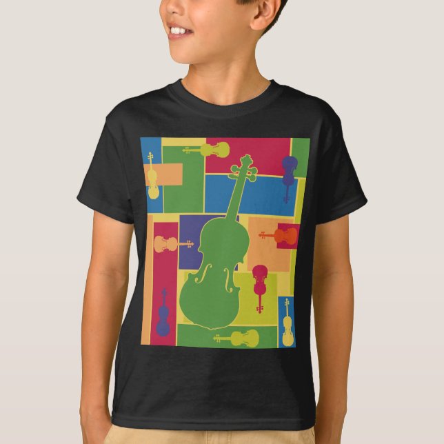 Camiseta Blocos de Cores de Violino (Frente)