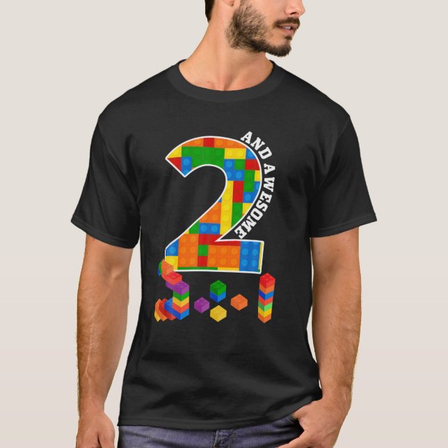 Camiseta Blocos de Edifícios Bricks Com 2 Anos De Idade, Aw (Frente)
