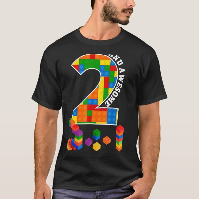 Camiseta Blocos de Edifícios Bricks Com 2 Anos De Idade, Aw (Frente)