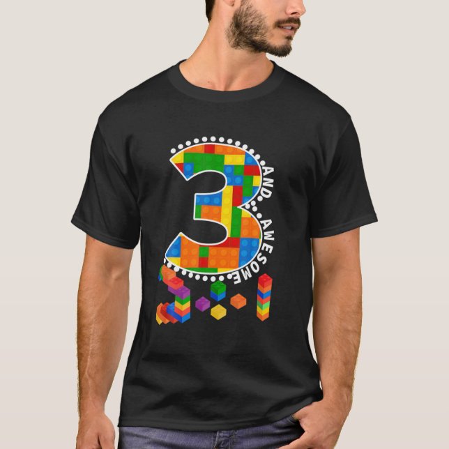 Camiseta Blocos de Edifícios Tijolos Com 3 Anos De Idade, A (Frente)