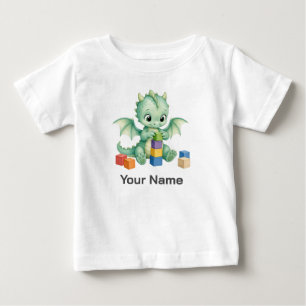 Camiseta Blocos de Equilíbrio de Dragão Bebê Fantasia Perso