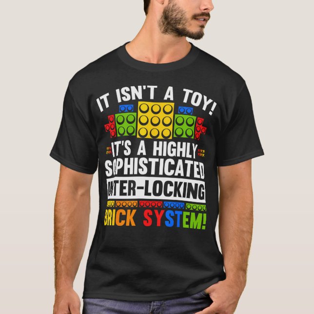 Camiseta Blocos de Tijolos do Master Builder Bricks Toys (Frente)