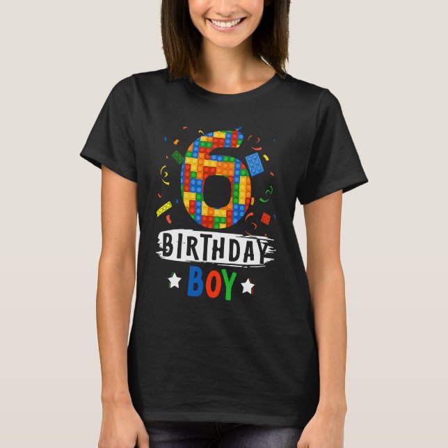 Camiseta Blocos do Aniversário com 6 anos (Frente)