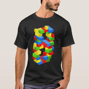 Camiseta Blocos do Edifício do Dia do Aniversário do legal