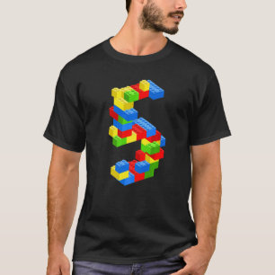 Camiseta Blocos do Edifício legal 5 de Aniversário, 5 Anos