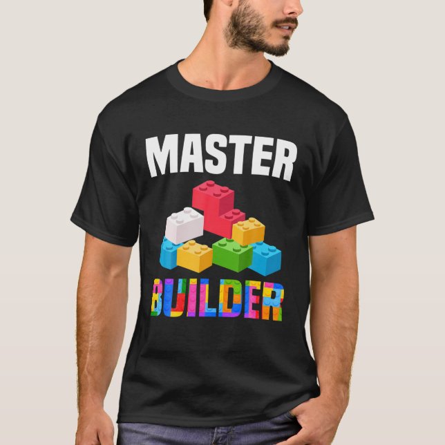 Camiseta Blocos engraçados do Brick Builder Blocos engraçad (Frente)