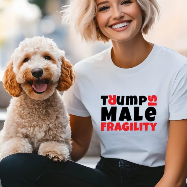 Camiseta Blogueiro anti-trump feminista slogan vermelho neg (Criador carregado)