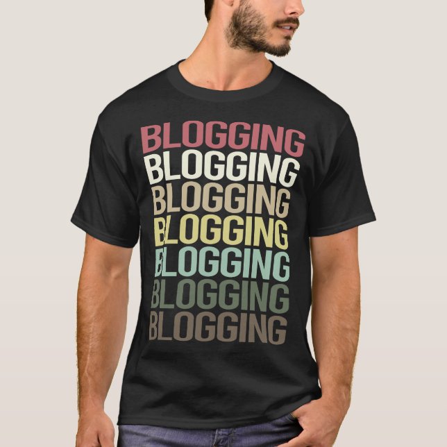 Camiseta Blogueiro Colorido de Blogs de Texto (Frente)