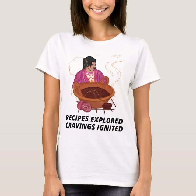 Camiseta Blogueiros comidas receitas criam anseios (Frente)