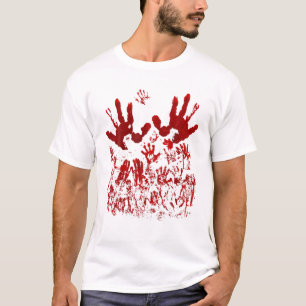 Camiseta Blogueiros de sangue vermelho com manchas de mão Z
