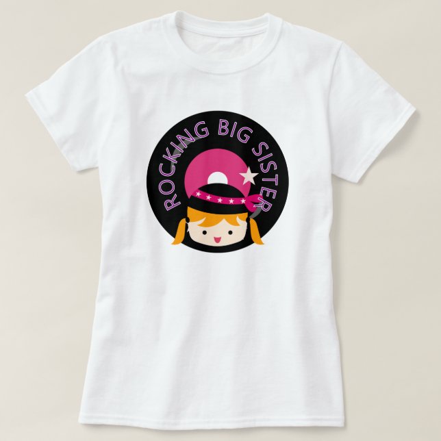 Camiseta Blond Rocking Big Sister (Frente do Design)
