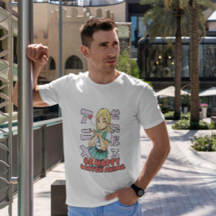 Camiseta Blonde Anime Girl Winking