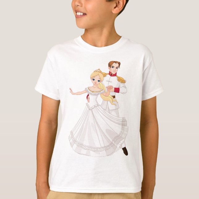 Camiseta Blonde Princess and Charming Prince Fairytale (Frente)