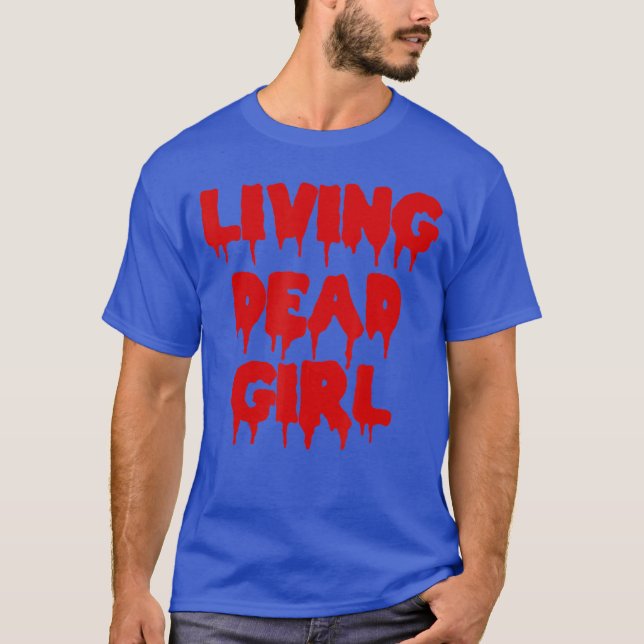 Camiseta Blood Halloween Zombie Movie Living Dead Girl frie (Frente)
