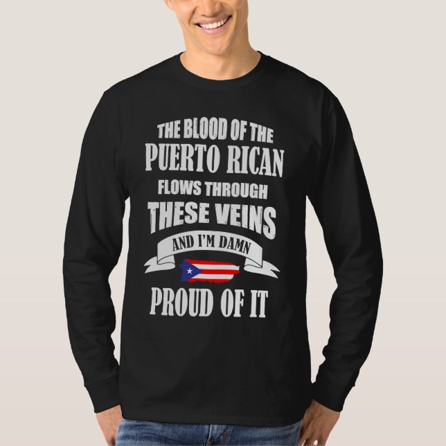 Camiseta Blood of the proud puerto rican flows through thes (Frente)