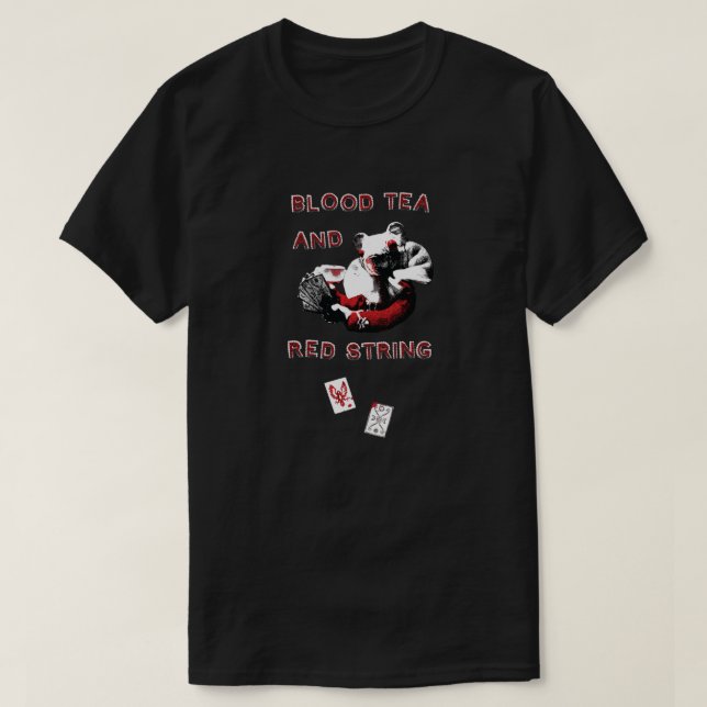Camiseta Blood Tea & Red String - Design Menor - TODOS OS E (Frente do Design)
