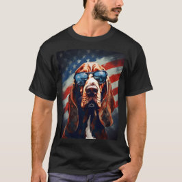 Camiseta Bloodhound 4 de julho bandeira americana