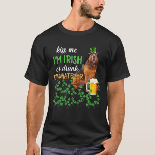 Camiseta Bloodhound Beija-me Eu sou Irlandês, Bebado ou qua
