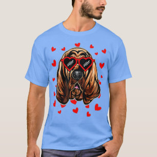 Camiseta Bloodhound Dia de os namorados Cachorro Amor Óculo