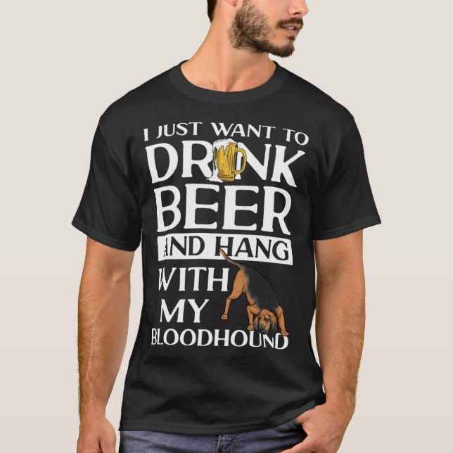Camiseta Bloodhound Dog Beer (Frente)