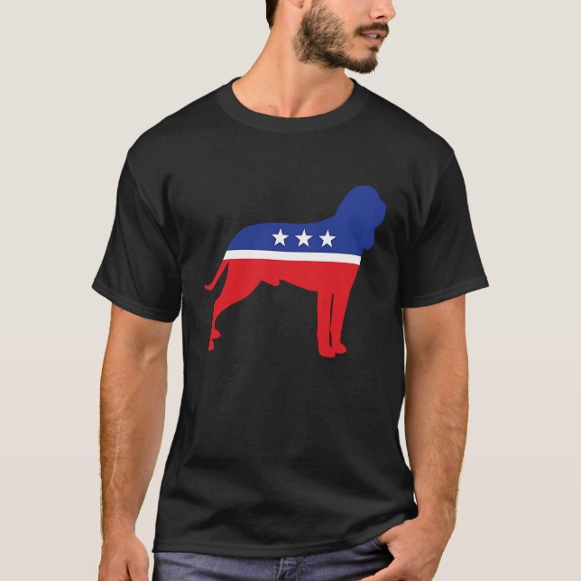 Camiseta Bloodhound Dog Símbolo Político Mascote de Eleição (Frente)