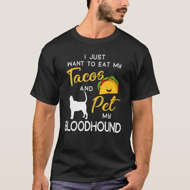 Camiseta Bloodhound Dog Tacos Proprietário de Natal Anivers (Frente)