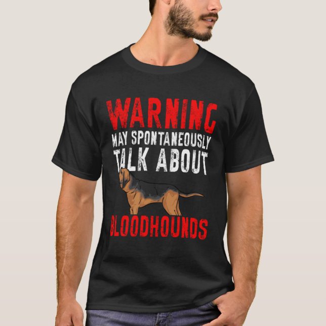 Camiseta Bloodhound Dog Warning (Frente)