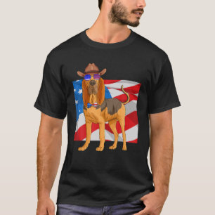 Camiseta Bloodhound Merica 4 De Julho Patriótico Americano