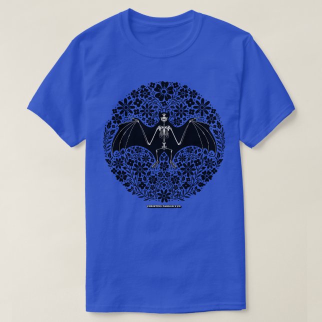 Camiseta Bloodsuckers e Botany Vampire Bat Skeleton Folk (Frente do Design)