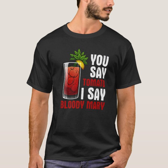 Camiseta Bloody Mary Design Homens Mulheres Misturam Bebend (Frente)