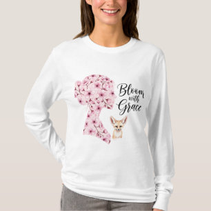 Camiseta Bloom com Grace - Design Silhouette da Mulher Flor