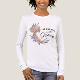 Camiseta Bloom com Grace Elegant Floral Woman Silhouette