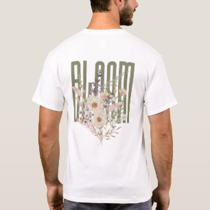 Camiseta Bloom Floral Tipografia Cottagecore