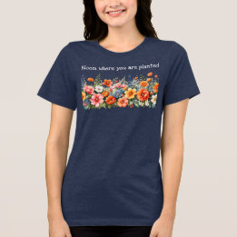 Camiseta Bloom Onde Você Está Plantado Inspiração Floral