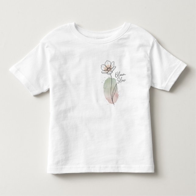 Camiseta Bloom Slow Minimalist Floral Art (Frente)