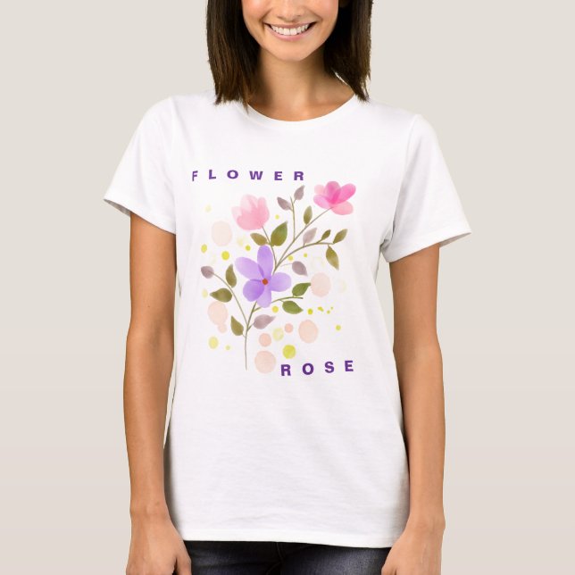 Camiseta Bloom With Grace - Elegant Pastel Floral Women’s  (Frente)