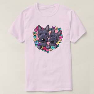 Camiseta Blooming Heart Scotties