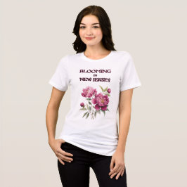 CAMISETA BLOOMING IN NJ PURPLE PEONIES FLORAL SHORT SLEEVE 