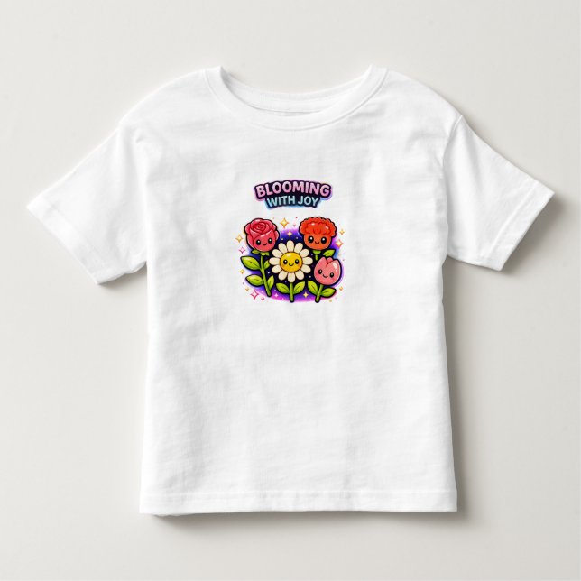 Camiseta Blooming With Joy Garden – Cute Toddler Girl T-Sh (Frente)