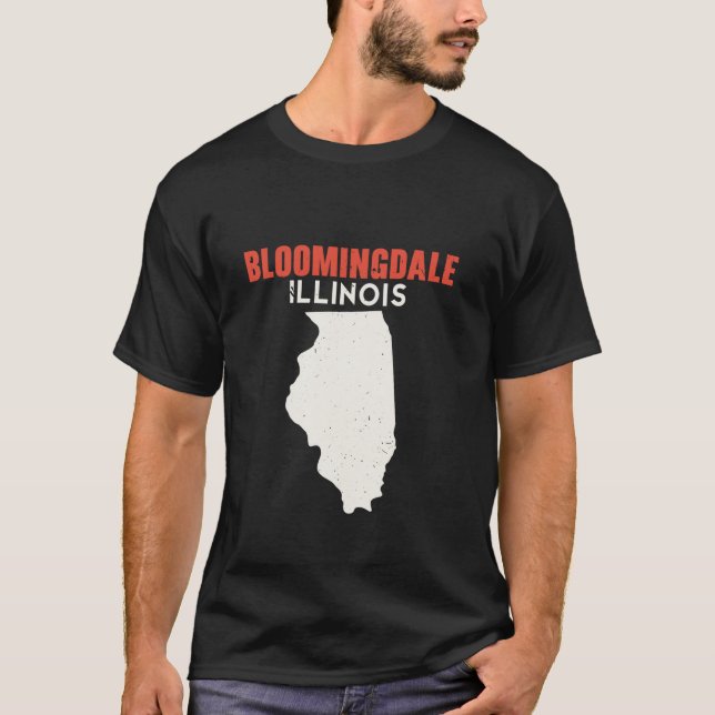 Camiseta Bloomingdale Illinois EUA Estado América, Viagem I (Frente)