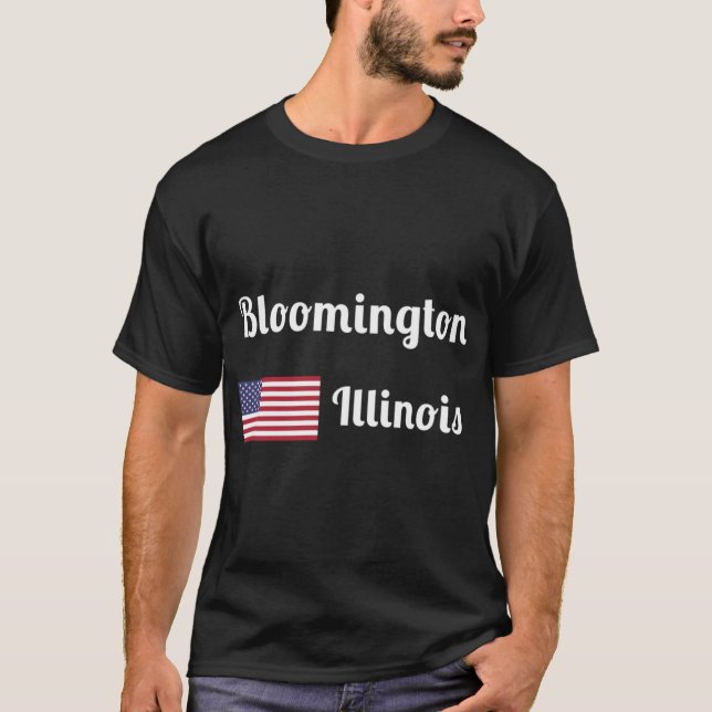 Camiseta Bloomington Illinois Na moda Impressão1 (Frente)