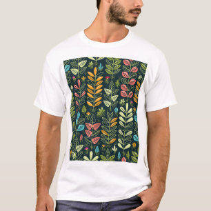 Camiseta Blooms Eternos: Elegância Floral Desenhada À Mão