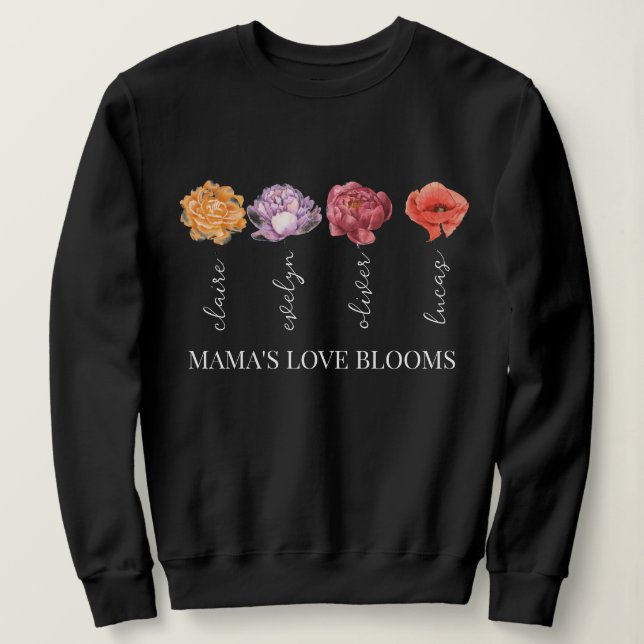 Camiseta Blooms personalizados do amor da mamãe (Frente do Design)