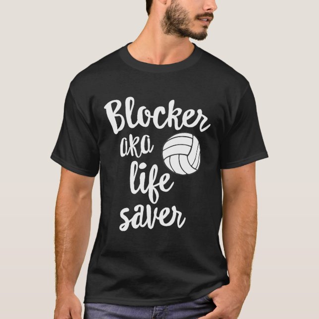 Camiseta Bloqueador Aka Life Saver Defesa do Voleibol (Frente)