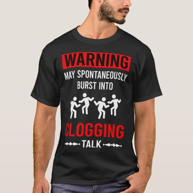 Camiseta Bloqueador de Clogs de Aviso Vermelho (Frente)